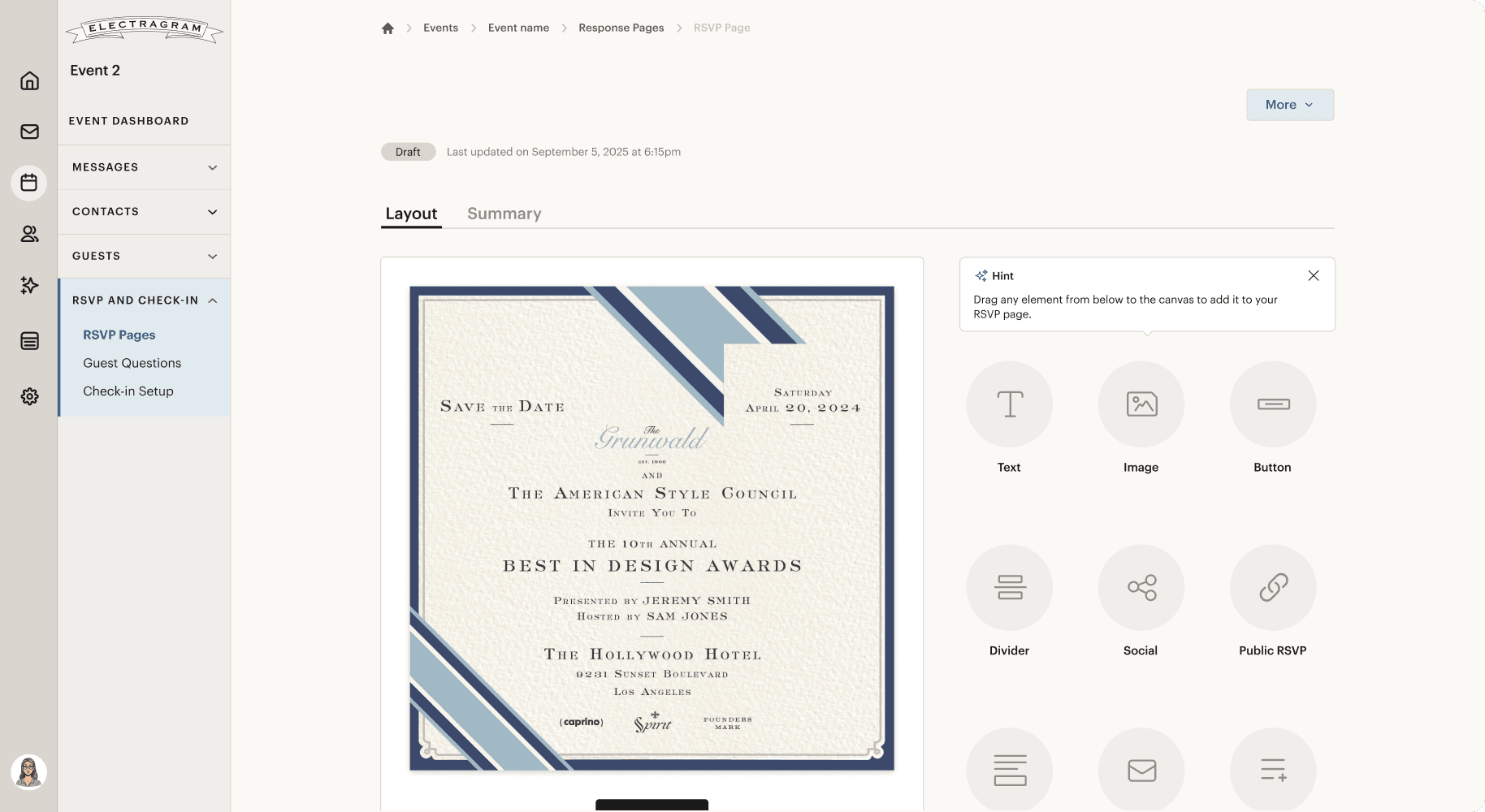 Marketing and communications dashboard